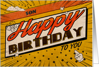 Son Birthday Comic Book Style card