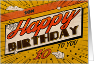 Son 10th Birthday Comic Book Style card