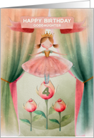 Goddaughter 4th Birthday Ballerina on Stage with Roses card