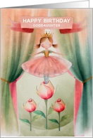 Goddaughter Birthday Ballerina on Stage with Roses card
