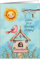 To Anyone Birthday Boho Birds and Sun card