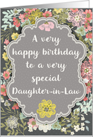 Daughter in Law Birthday Pretty Pastel Flowers and Frame card