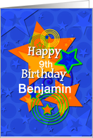 Happy Birthday Awesome Boy Custom Name and Age Stars card