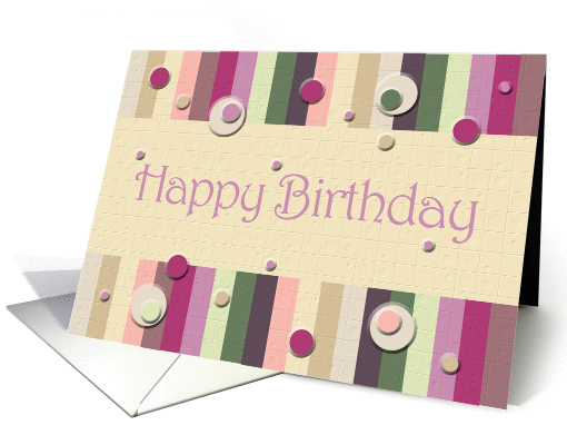 Happy Birthday Colorful and Modern Circles and Stripes card (908887)