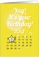 July 8th Yay It’s Your Birthday date specific card