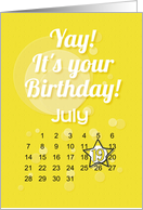 July 19th Yay It’s Your Birthday date specific card