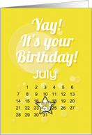 July 24th Yay It’s Your Birthday date specific card