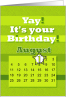 August 1st Yay It’s Your Birthday date specific card