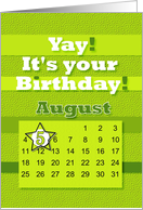 August 5th Yay It’s Your Birthday date specific card