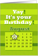 August 6th Yay It’s Your Birthday date specific card