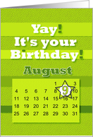 August 9th Yay It’s Your Birthday date specific card