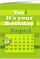 August 11th Yay It’s Your Birthday date specific card