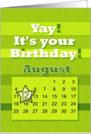 August 12th Yay It’s Your Birthday date specific card