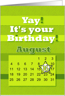 August 16th Yay It’s Your Birthday date specific card