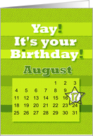 August 17th Yay It’s Your Birthday date specific card