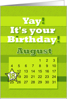 August 18th Yay It’s Your Birthday date specific card
