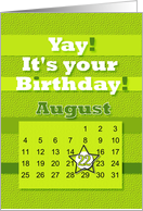 August 22nd Yay It’s Your Birthday date specific card