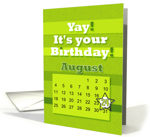 August 24th Yay It's Your Birthday date specific card (939056)