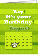 August 27th Yay It’s Your Birthday date specific card