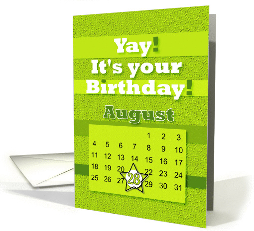 August 28th Yay It's Your Birthday date specific card (939064)