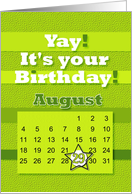 August 29th Yay It’s Your Birthday date specific card