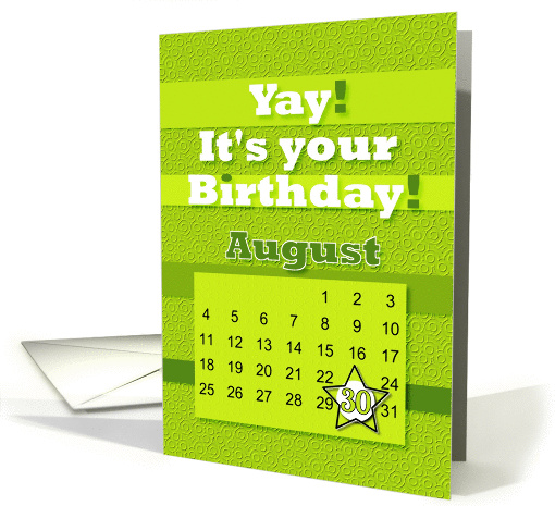 August 30th Yay It's Your Birthday date specific card (939067)