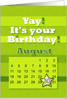 August 30th Yay It’s Your Birthday date specific card