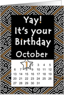 October 1st Yay It’s Your Birthday date specific card