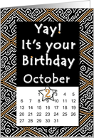 October 2nd Yay It’s Your Birthday date specific card
