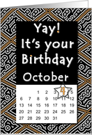 October 4th Yay It’s Your Birthday date specific card