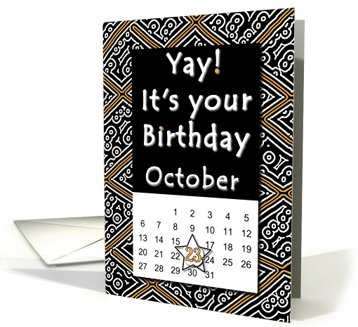 October 23rd Yay It's Your Birthday date specific card (940520)