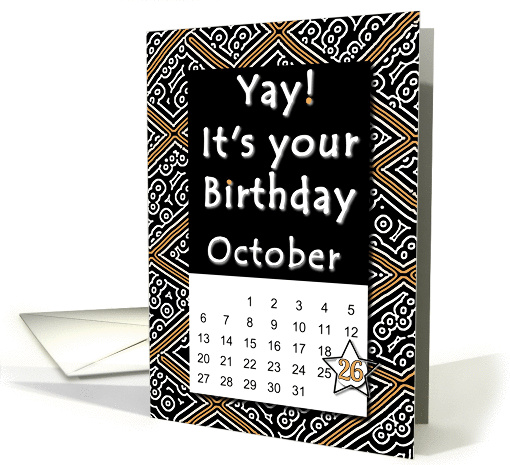 October 26th Yay It's Your Birthday date specific card (940525)