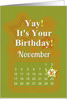 November 16th Yay It’s Your Birthday date specific card