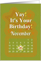 November 20th Yay It’s Your Birthday date specific card
