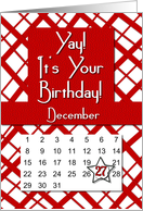 December 27th Yay It’s Your Birthday date specific card
