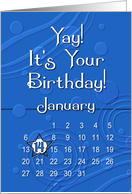 January 14th Yay It’s Your Birthday date specific card
