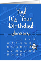 January 19th Yay It’s Your Birthday date specific card