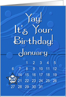 January 20th Yay It’s Your Birthday date specific card