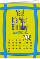 March 1st Yay It’s Your Birthday date specific card