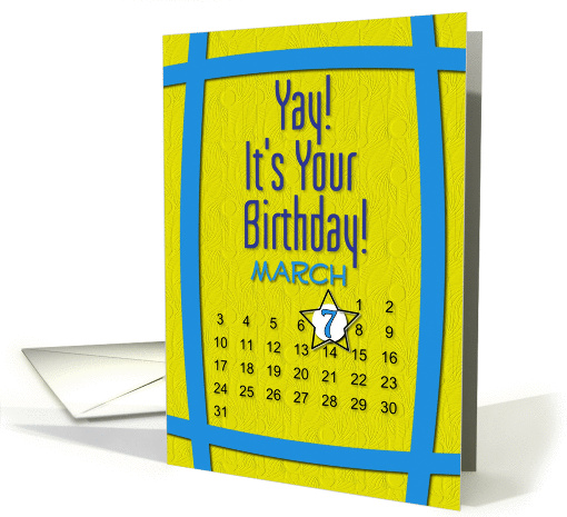 March 7th Yay It's Your Birthday date specific card (945066)