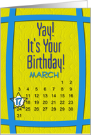 March 17th Yay It’s Your Birthday date specific card