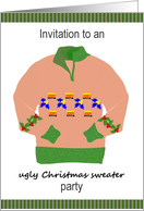 Ugly Christmas Sweater Party Invitation One Tacky Sweater card