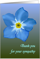 Thank You for your Sympathy Forget Me Not Flower card