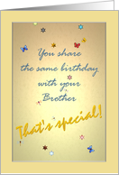 Sharing the Same Birthday with Brother Butterflies Dragonflies Stars card