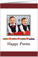 Purim Photocard Delicious Hamantashen And Red Hearts card