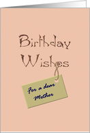 Birthday Greeting for Mother Warm Wishes card