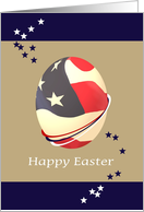 Deployed Military Personnel Stars and Stripes Easter Egg card