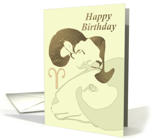 Aries Birthday Zodiac Sign Ram card (1042705)