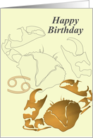 Cancer Birthday Zodiac Sign Crab card