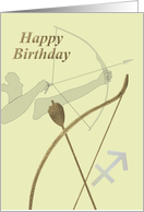 Sagittarius Birthday Zodiac Sign Archer Bow And Arrow card